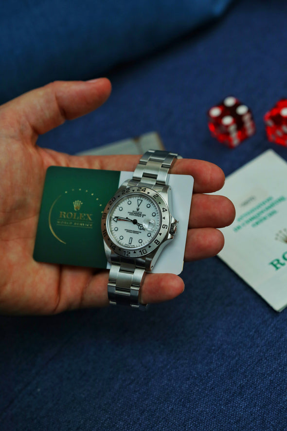 Rolex Explorer II 16570 White (T25) Dial Watch Full set and RSC warranty