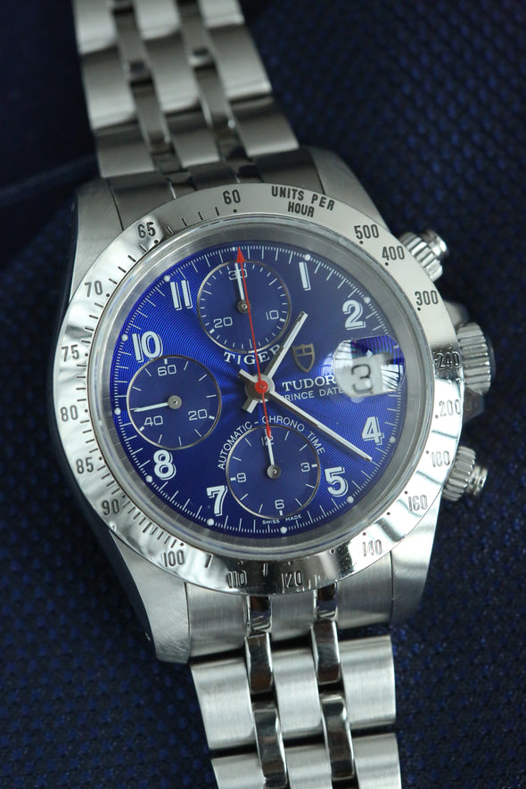 Tudor Prince Date Chronograph Blue Arabic Dial Watch