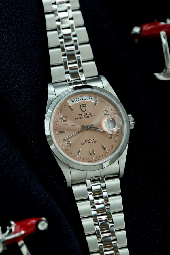 Tudor Prince Date-Day 76200 Salmon Dial Watch NOS