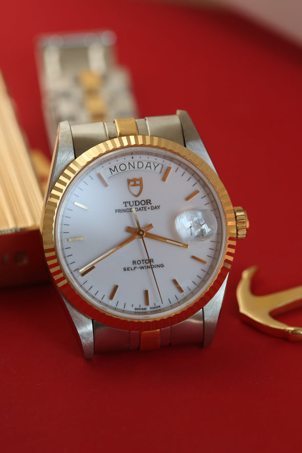 Tudor Prince Date-Day 76213 White Dial NOS