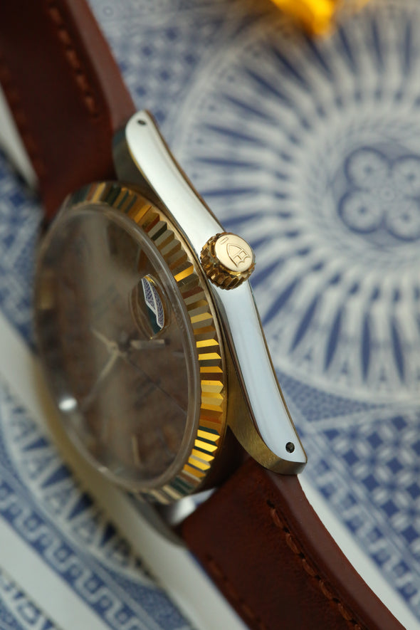 Tudor Prince Date 74033 Gold Linen Dial Watch Full-Set