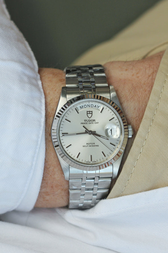 Tudor Prince Date-Day 76214 sunburst dial watch