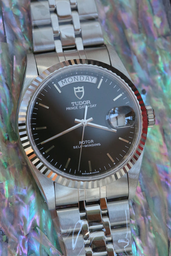Tudor Prince Date 76214 Black Dial Watch NOS