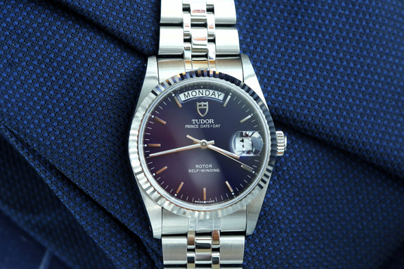 Tudor Prince Date-Day 76214 Rare Blue Dial Watch