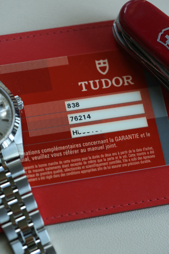 Tudor Prince Date-Day Silver Sunburst Dial NOS