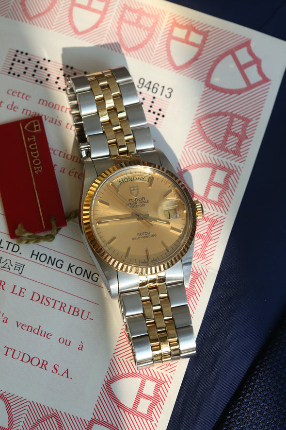 Tudor Oyster Prince Date-Day Champagne Dial Watch Full-Set