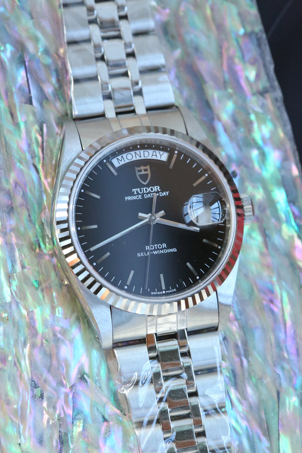 Tudor Prince Date 76214 Black Dial Watch NOS