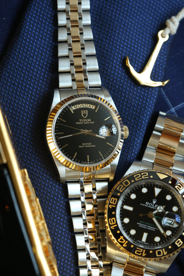 Tudor Prince Date-Day Black Dial Watch Full-Set
