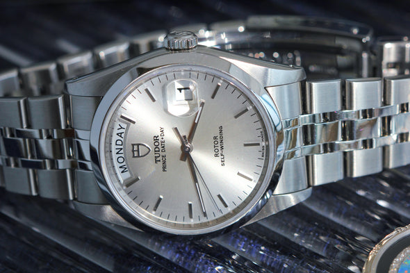 Tudor Prince Date-Day 76200 Silver Sunburst dial Watch Full-Set
