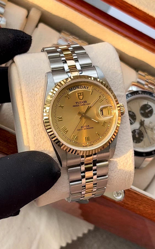 Tudor Prince Date-Day 76213 Automatic Champagne Roman Dial Watch