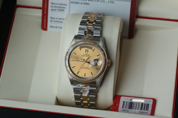 Tudor Prince Date-Day 76213 champagne Dial NOS