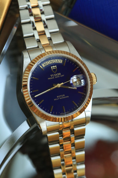 Tudor Prince Date-Day 76213 Rare Blue Dial Watch
