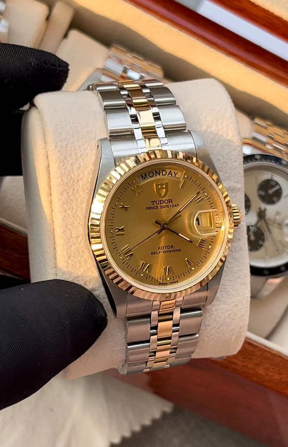 Tudor Prince Date-Day 76213 Automatic Champagne Roman Dial Watch