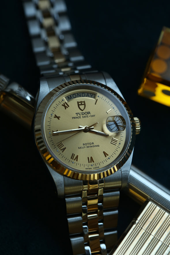 Tudor Prince Date-Day Champagne Roman Numeral Watch