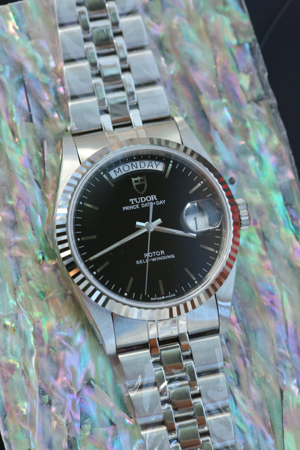 Tudor Prince Date 76214 Black Dial Watch NOS