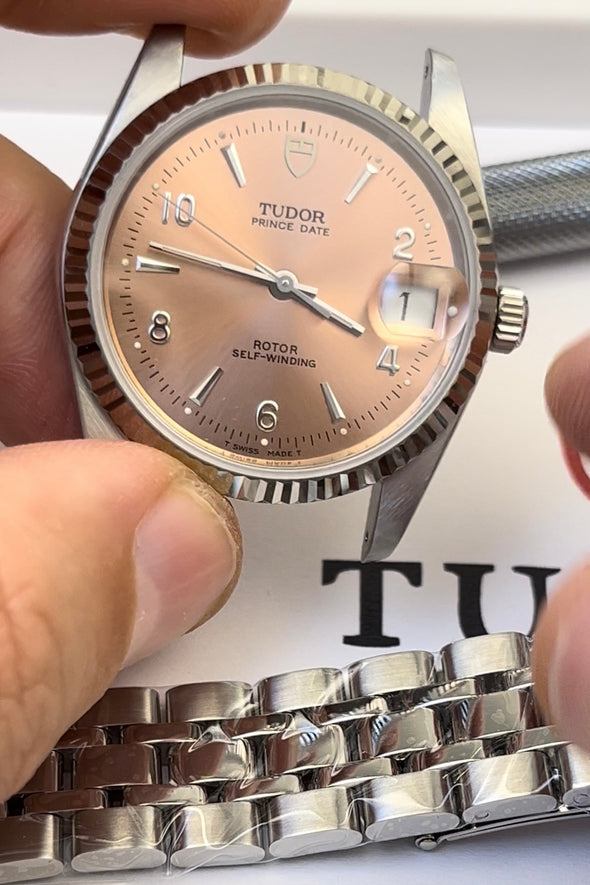 Tudor Prince Date-Day 74034 rare Salmon pink 2-4-6-8-10 dial Watch