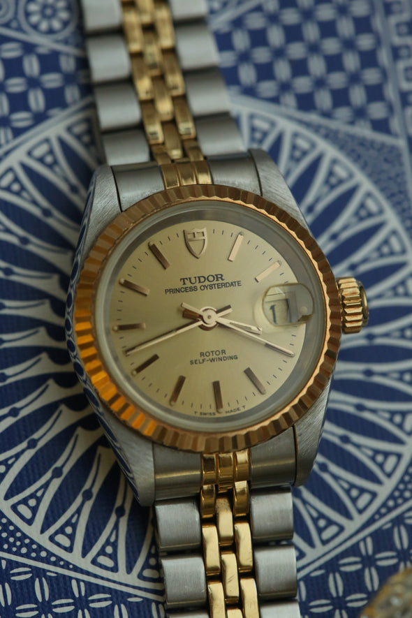 Tudor Princess Champagne Dial Watch Full-Set NOS