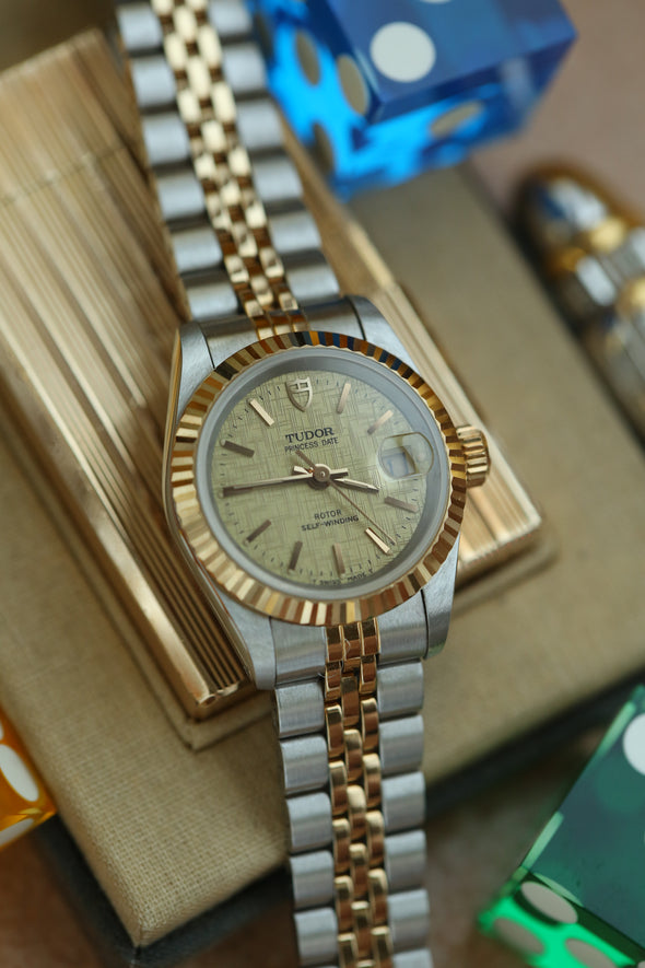 Tudor Princess Champagne Linen Dial Watch Full-Set NOS