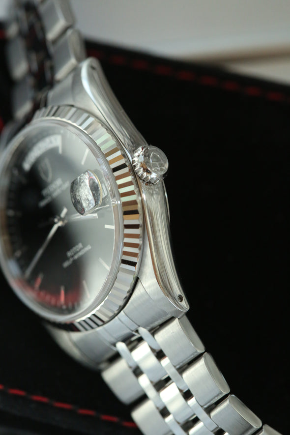Tudor Prince Day-Date Black Dial Watch