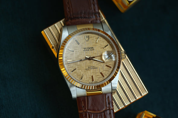 Tudor Prince Date 74033 Gold Linen Dial Watch