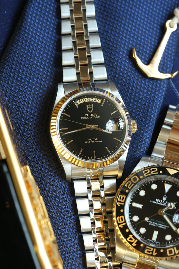 Tudor Prince Date-Day Black Dial Watch Full-Set