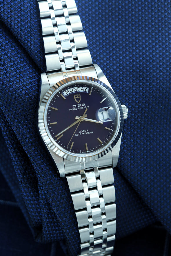 Tudor Prince Date-Day 76214 Rare Blue Dial Watch