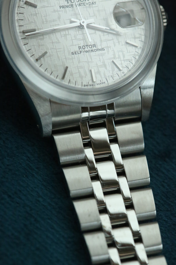 Tudor Prince Date-Day 76200 Silver Linen Dial New Old Stock