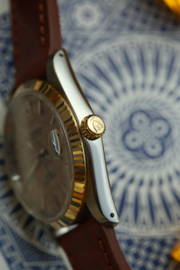 Tudor Prince Date 74033 Gold Linen Dial Watch Full-Set
