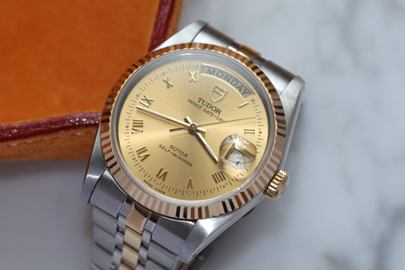 Tudor Prince Date-Day 76213 Automatic Champagne Roman Dial Watch