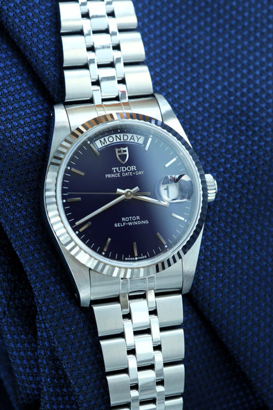 Tudor Prince Date-Day 76214 Rare Blue Dial Watch