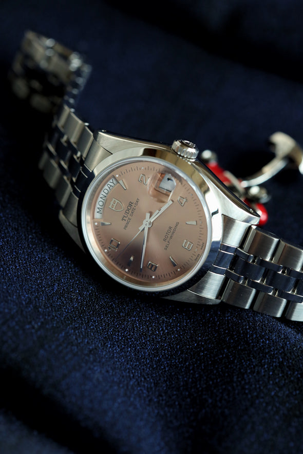 Tudor Prince Date-Day 76200 Salmon Dial Watch NOS