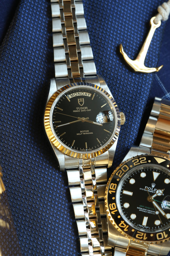 Tudor Prince Date-Day Black Dial Watch Full-Set