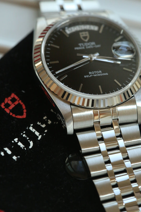 Tudor Prince Day-Date Black Dial Watch