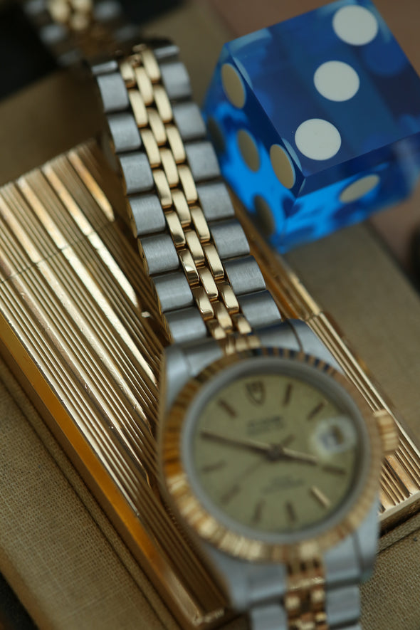 Tudor Princess Champagne Linen Dial Watch Full-Set NOS