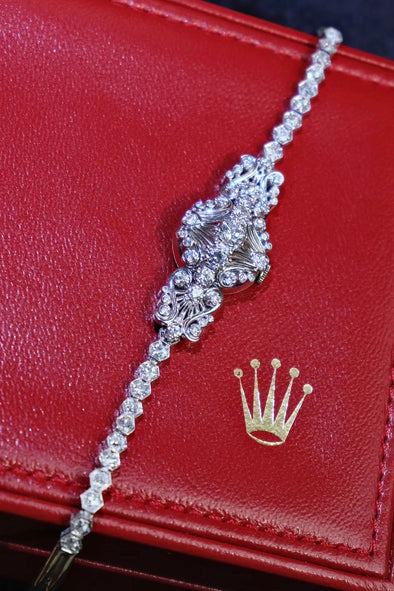 Rolex 18K White Gold Diamonds Cocktail Watch
