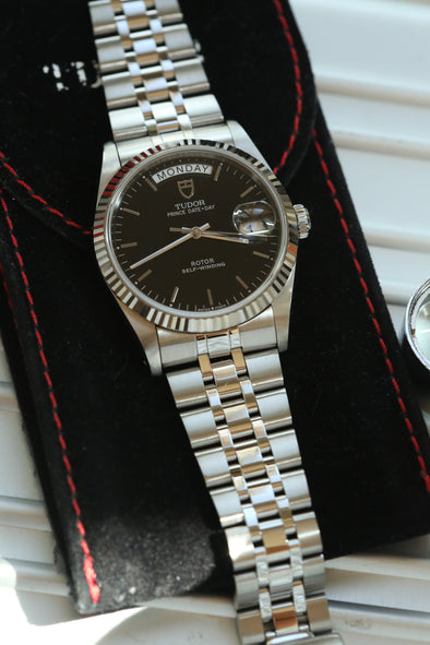 Tudor Prince Day-Date Black Dial Watch