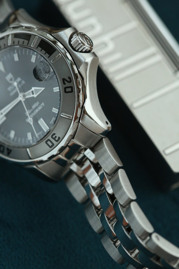 Tudor Prince Date Hydronaut 36mm rare black dial watch