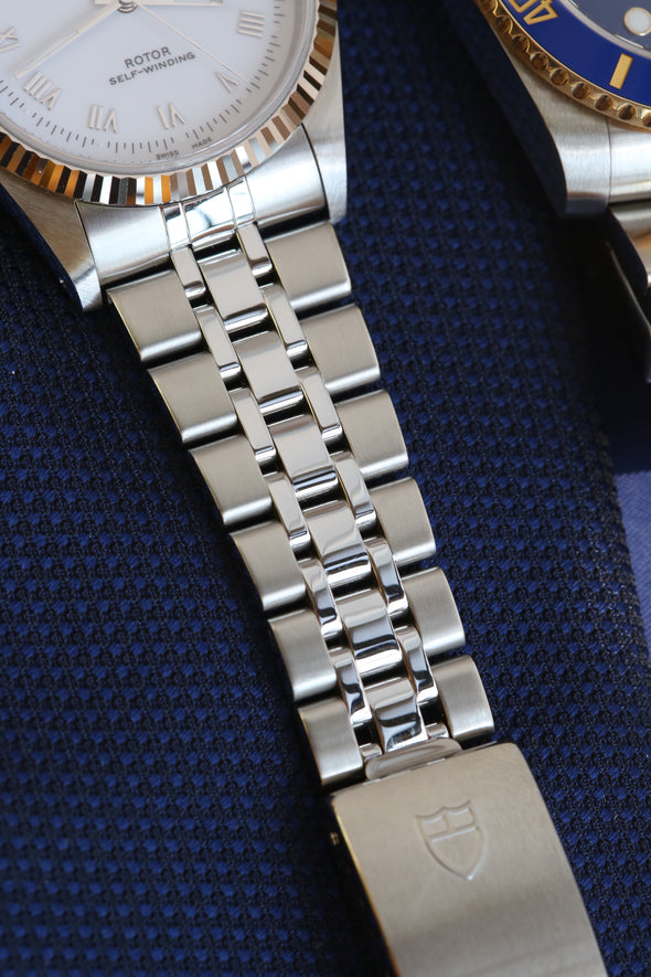 Tudor Prince Date-Day 76214 White Roman Dial Watch Full-Set