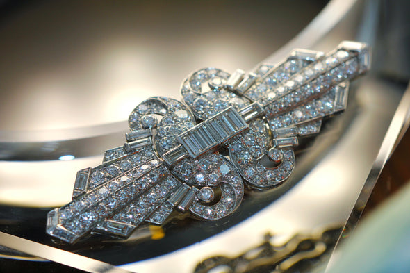 Art Deco Diamonds double-clip Brooch