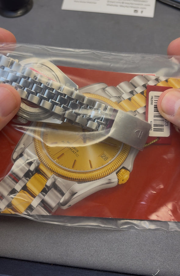 Tudor Prince Date-Day 76200 Salmon Dial Watch NOS