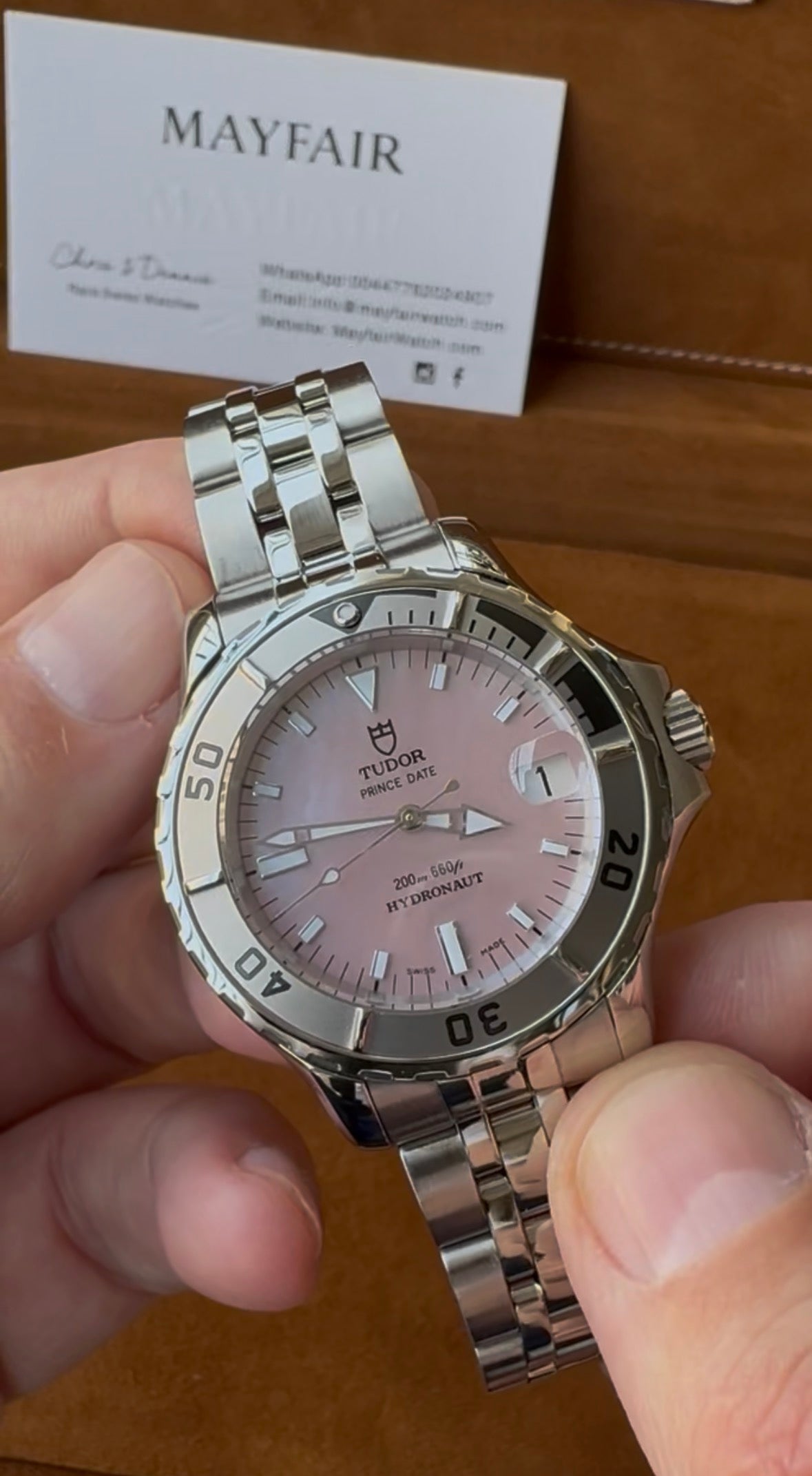 Tudor Prince Date Hydronaut Pink Mother Of Pearl Dial Watch