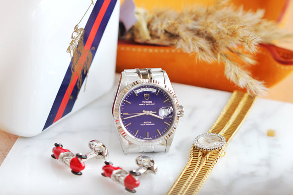 Tudor Prince Day-Date 76214 Extra Rare Blue Dial Watch