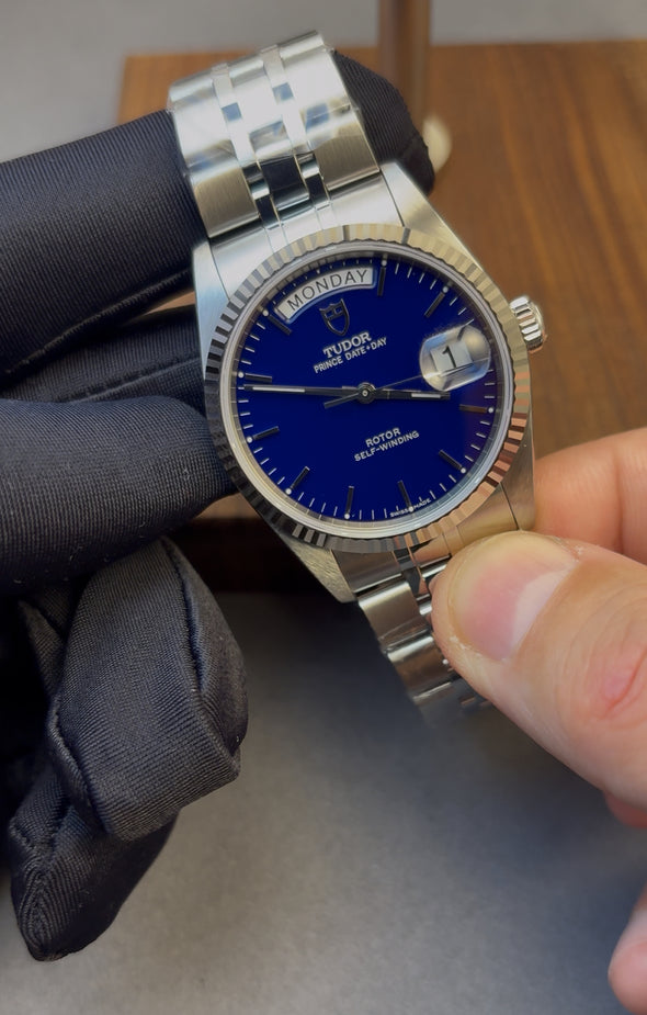 Tudor Prince Date-Day 76214 Rare Blue Dial Watch