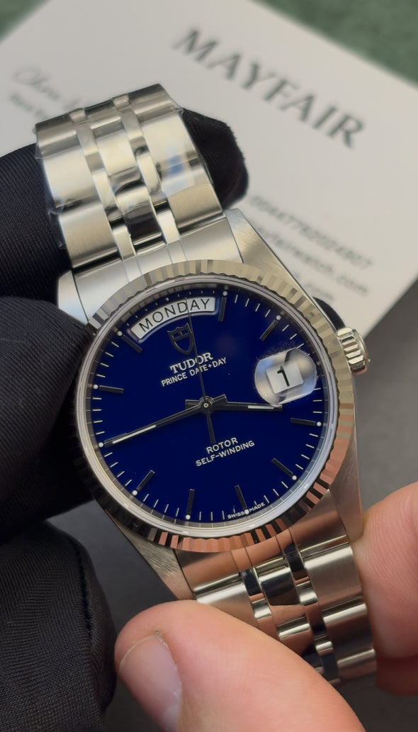 Tudor Prince Date-Day 76214 Rare Blue Dial Watch