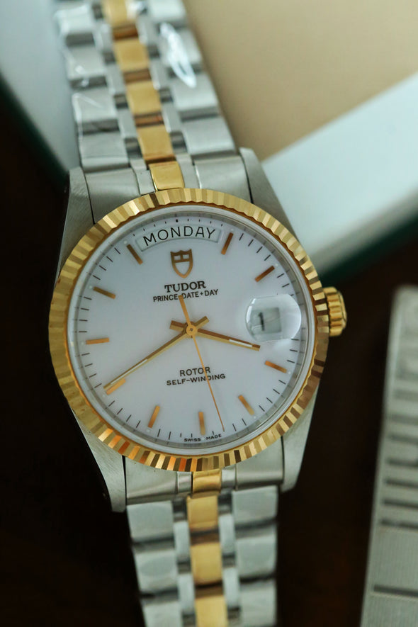 Tudor Prince Date-Day 76213 White Dial NOS