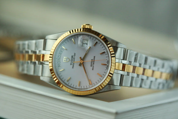 Tudor Prince Date-Day 76213 White Dial NOS