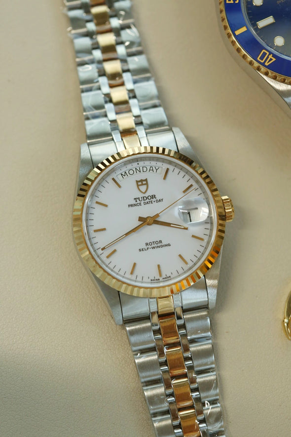 Tudor Prince Date-Day 76213 White Dial NOS