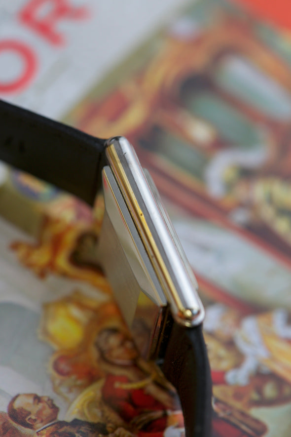 Tudor Geneva Tank White Roman Dial Watch
