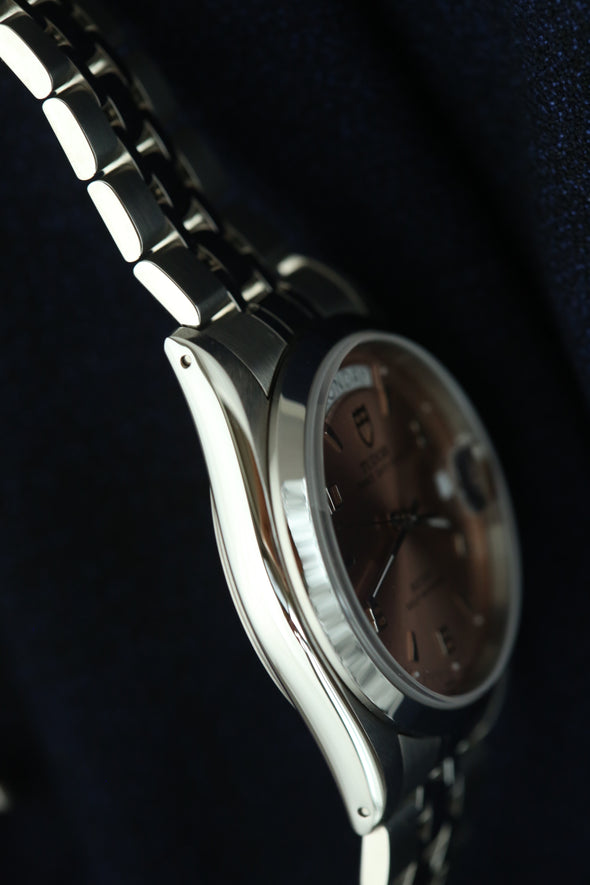 Tudor Prince Date-Day 76200 Salmon Dial Watch NOS