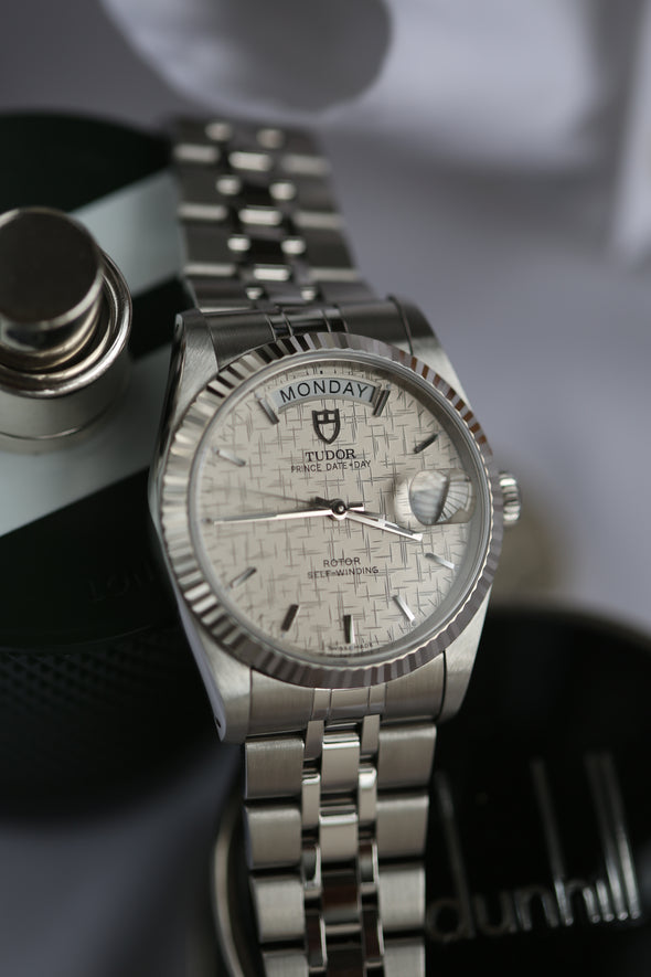 Tudor Prince Date-Day 76214 Linen dial watch Full-Set
